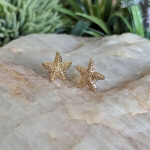 *FASHION EARRINGS* Brass Starfish Stud Earrings